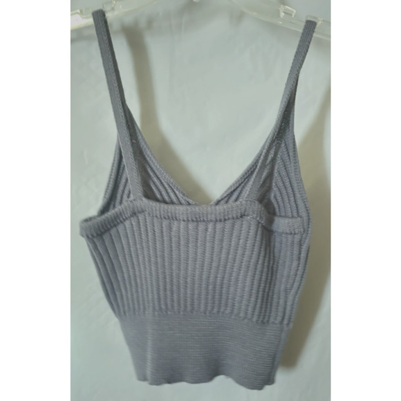Beceel Knit Crop Top Ribbed Camisole Tee Casual Fashion Women Sz M/L - Picture 8 of 9